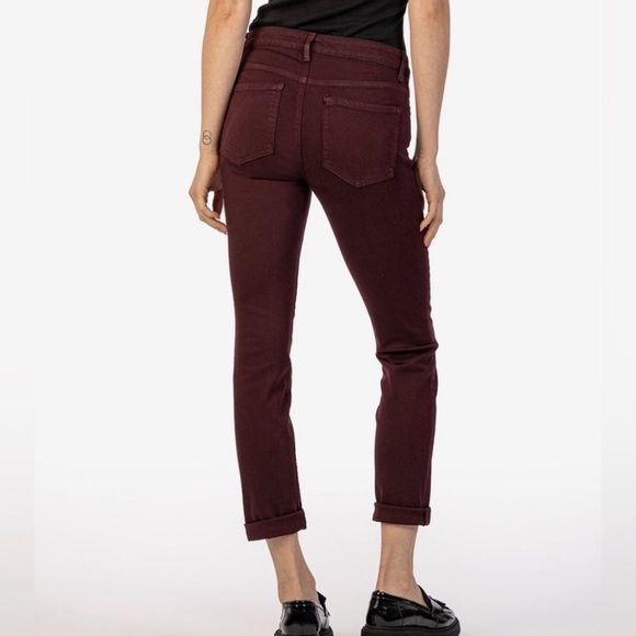 Kut From The Kloth Catherine Boyfriend Jean Mid Rise Women’s 4 Burgundy Wine - Picture 6 of 12